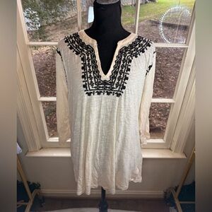 Lucky Brand Ivory Tunic with Black Detailing